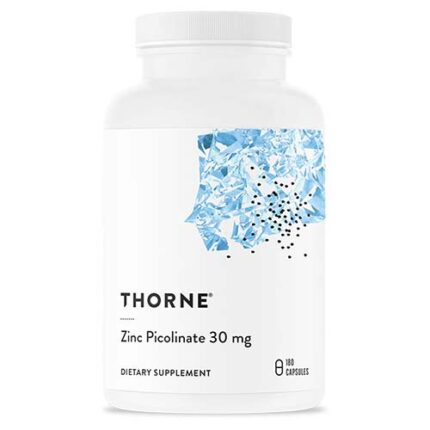 THORNE زینک پیکولینات ۳۰ میلی‌گرم – مکمل زینک با جذب بالا برای رشد و عملکرد سیستم ایمنی – ۱۸۰ عدد کپسول